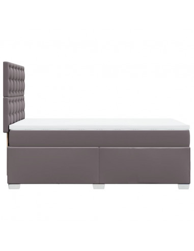 Giroletto a Molle con Materasso Grigio 90x190 cm in Similpelle