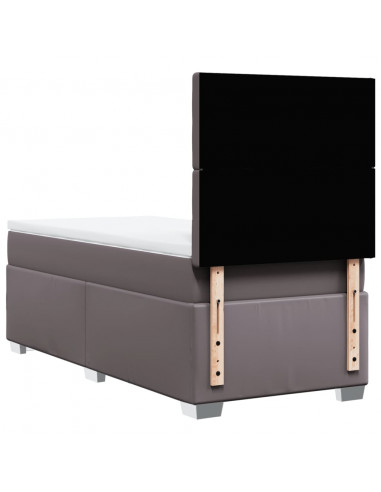 Giroletto a Molle con Materasso Grigio 90x190 cm in Similpelle