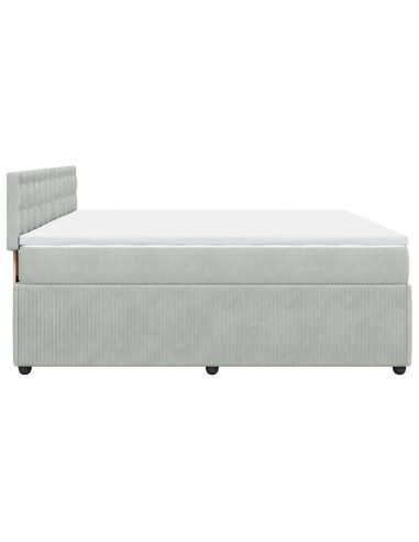 Giroletto a Molle con Materasso Grigio Chiaro 200x200cm Velluto