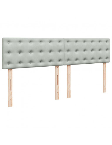 Giroletto a Molle con Materasso Grigio Chiaro 200x200cm Velluto