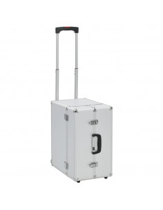 Valigia Trolley Pilota 47x39x27 cm in Alluminio Argento 2