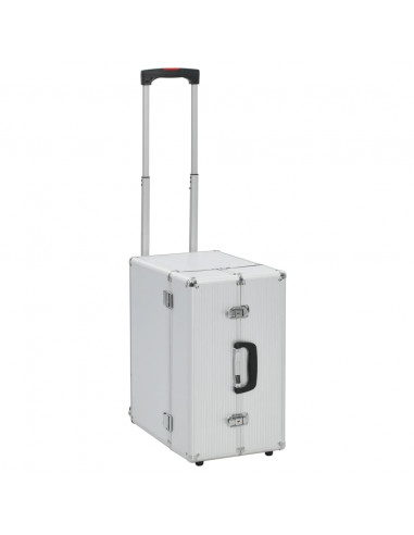 Valigia Trolley Pilota 47x39x27 cm in Alluminio Argento