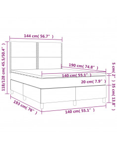 Giroletto a Molle con Materasso Tortora 140x190 cm in Tessuto 2