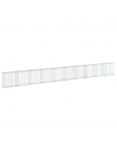 Cesto Gabbione con Copertura 1000x50x100 cm in Ferro Zincato 2