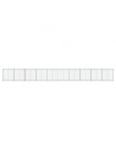 Cesto Gabbione con Copertura 1000x50x100 cm in Ferro Zincato