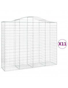 Cesti Gabbioni ad Arco 11 pz 200x50x160/180 cm Ferro Zincato 2