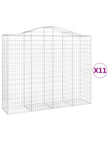 Cesti Gabbioni ad Arco 11 pz 200x50x160/180 cm Ferro Zincato