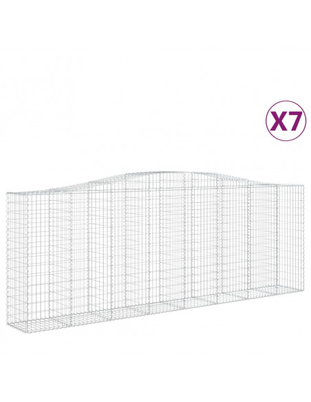 Cesti Gabbioni ad Arco 7 pz 400x50x140/160 cm Ferro Zincato