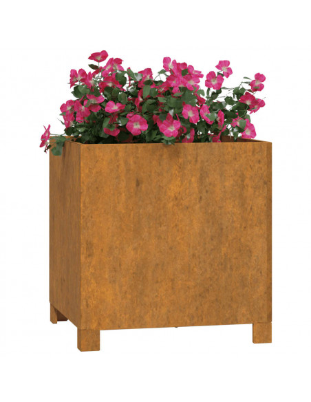 Fioriera con Gambe Ruggine 42x40x43 cm Acciaio Corten