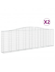 Cesti Gabbioni ad Arco 2 pz 400x30x120/140 cm Ferro Zincato 2