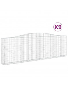 Cesti Gabbioni ad Arco 9 pz 400x30x120/140 cm Ferro Zincato 2
