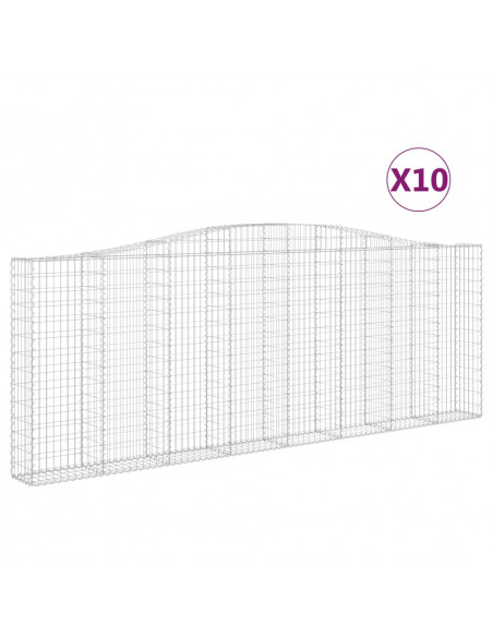 Cesti Gabbioni ad Arco 10 pz 400x30x140/160 cm Ferro Zincato
