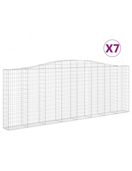 Cesti Gabbioni ad Arco 7 pz 400x30x140/160 cm Ferro Zincato