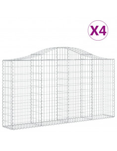 Cesti Gabbioni ad Arco 4 pz 200x30x100/120 cm Ferro Zincato 2