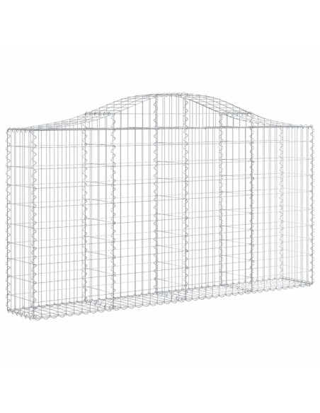 Cesti Gabbioni ad Arco 4 pz 200x30x100/120 cm Ferro Zincato
