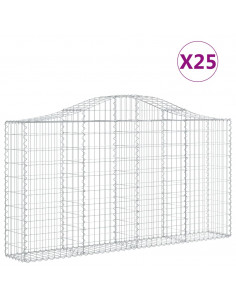 Cesti Gabbioni ad Arco 25 pz 200x30x100/120 cm Ferro Zincato 2
