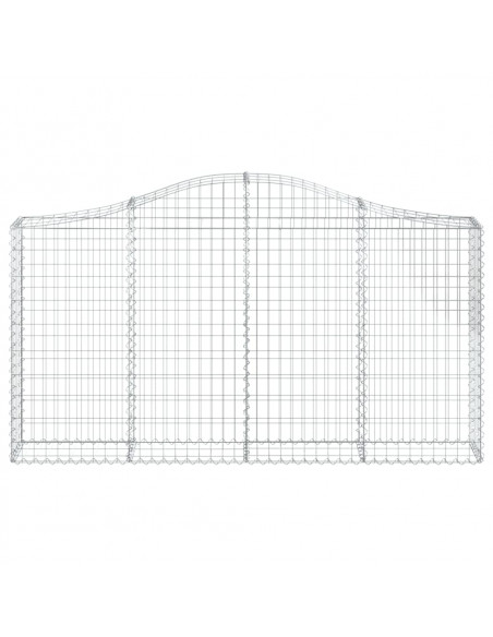 Cesti Gabbioni ad Arco 15 pz 200x30x100/120 cm Ferro Zincato
