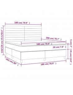 Giroletto a Molle con Materasso Tortora 180x200 cm in Tessuto 2