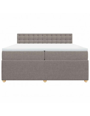 Giroletto a Molle con Materasso Tortora 200x200 cm in Tessuto