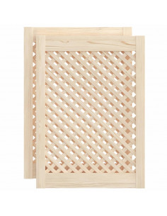 Ante con Design a Reticolo 2 pz 49,5x69 cm in Legno di Pino 2
