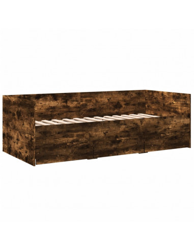 Divano Letto con Cassetti Rovere Fumo 90x190 cm Multistrato