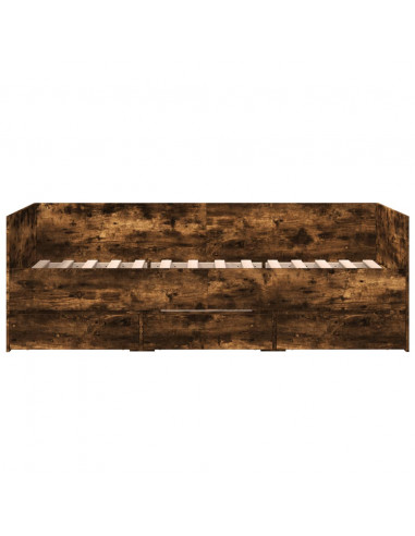 Divano Letto con Cassetti Rovere Fumo 90x190 cm Multistrato