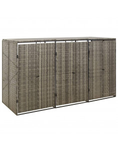 Copribidone Triplo Grigio 207x80x117 cm in Polyrattan 2