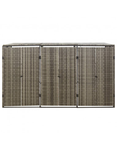 Copribidone Triplo Grigio 207x80x117 cm in Polyrattan