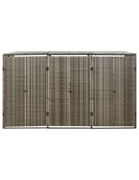 Copribidone Triplo Grigio 207x80x117 cm in Polyrattan
