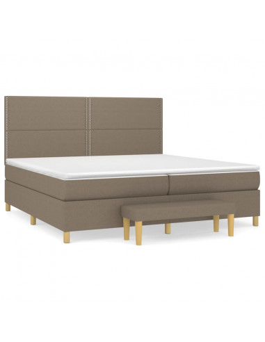 Giroletto a Molle con Materasso Tortora 200x200 cm in Tessuto