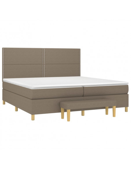 Giroletto a Molle con Materasso Tortora 200x200 cm in Tessuto