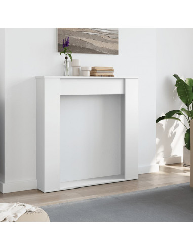 Cornice per Camino Bianca 100x20x100 cm in Truciolato