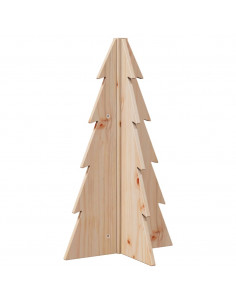 Albero di Natale Decorativo in Legno 69,5cm Legno Massello Pino 2