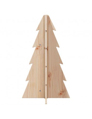 Albero di Natale Decorativo in Legno 69,5cm Legno Massello Pino