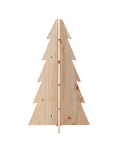 Albero di Natale Decorativo in Legno 69,5cm Legno Massello Pino