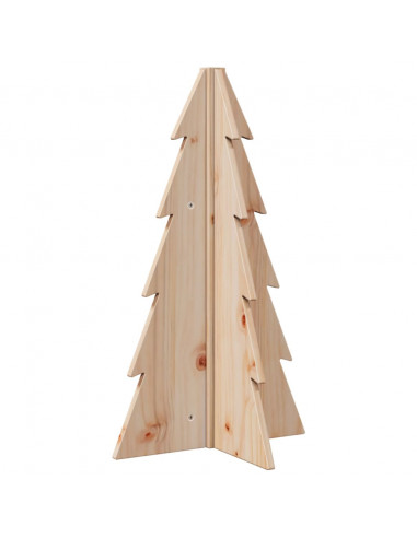 Albero di Natale Decorativo in Legno 69,5cm Legno Massello Pino