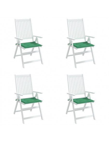 Cuscini per Sedia 4 pz Verdi 40x40x3 cm in Tessuto Oxford
