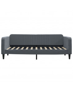 Divano Letto Estraibile Cassetti Grigio Scuro 100x200cm Velluto 2