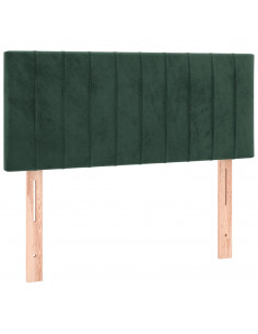 Giroletto a Molle con Materasso Verde Scuro 100x200 cm Velluto