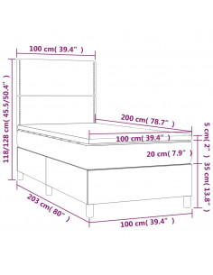 Giroletto a Molle con Materasso Verde Scuro 100x200 cm Velluto
