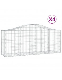 Cesti Gabbioni ad Arco 4 pz 200x50x80/100 cm Ferro Zincato 2