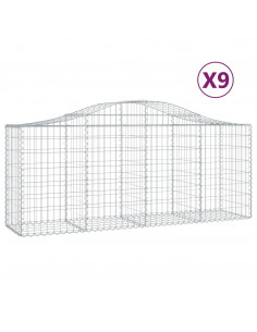 Cesti Gabbioni ad Arco 9 pz 200x50x80/100 cm Ferro Zincato 2