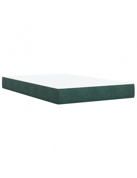 Giroletto a Molle con Materasso Verde Scuro 120x190 cm Velluto