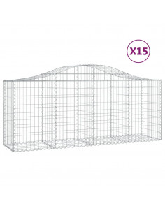 Cesti Gabbioni ad Arco 15 pz 200x50x80/100 cm Ferro Zincato 2