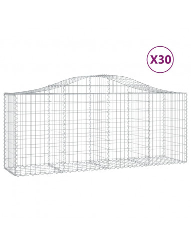 Cesti Gabbioni ad Arco 30 pz 200x50x80/100 cm Ferro Zincato