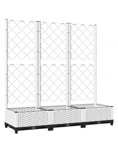 Fioriera da Giardino con Graticcio Bianco 120x40x121,5 cm PP