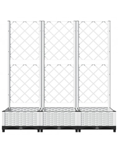 Fioriera da Giardino con Graticcio Bianco 120x40x121,5 cm PP