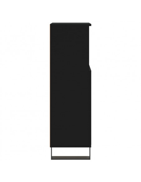 Armadietto da Bagno Nero 30x30x100 cm in Legno Multistrato