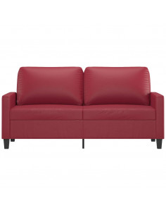 Divano a 2 Posti Rosso Vino 140 cm in Similpelle 2