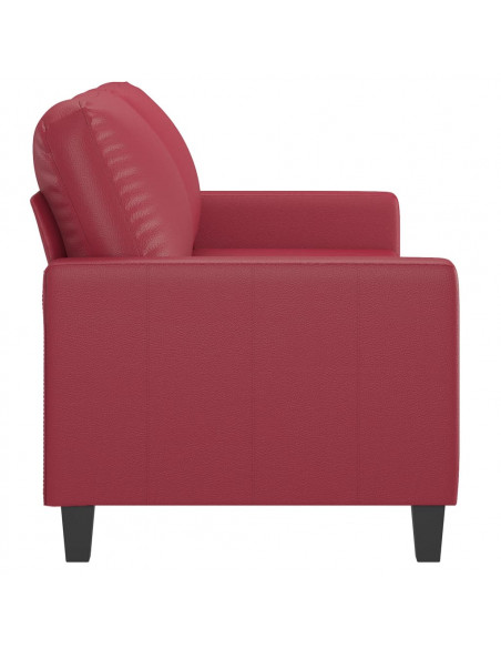 Divano a 2 Posti Rosso Vino 140 cm in Similpelle